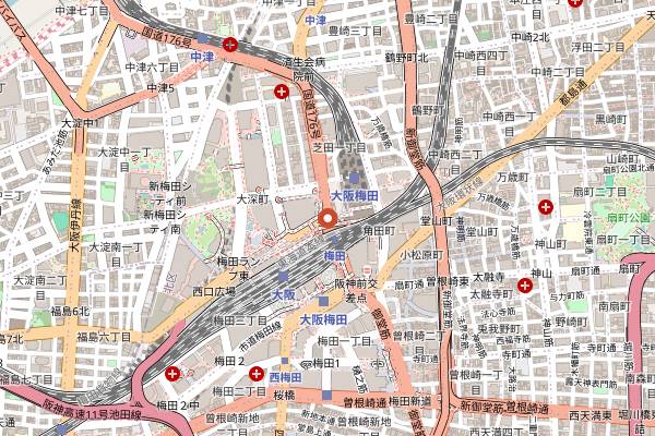 Map showing Doutor Morning Set Umeda in Osaka