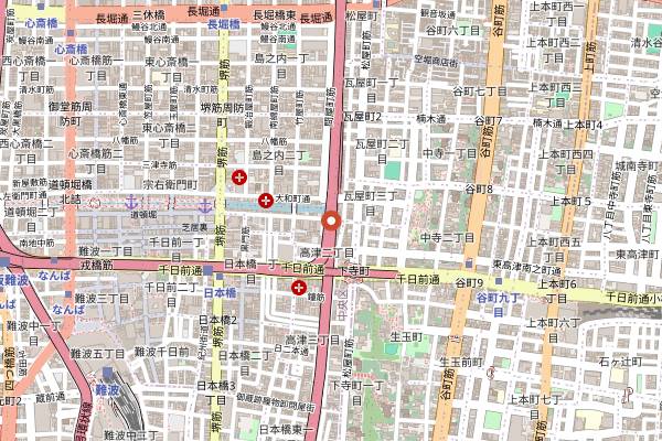 Map showing Kinryu Ramen Dotonbori in Osaka