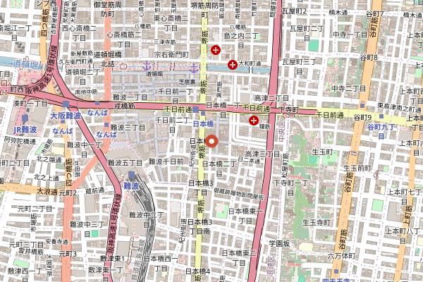Map showing Kuromon Standing Sushi in Osaka
