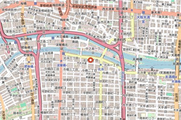 Map showing School Bus Coffee Stop in Osaka