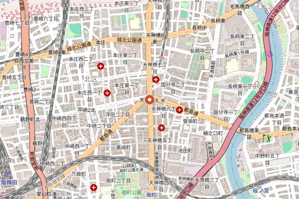 Map showing Teppan Sakaba Hiro in Osaka