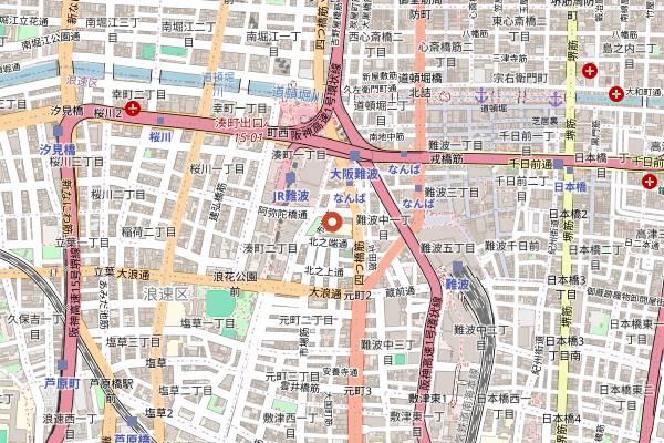 Map showing Aun Coffee in Osaka