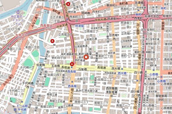 Map showing Mochisho Shizuku in Osaka