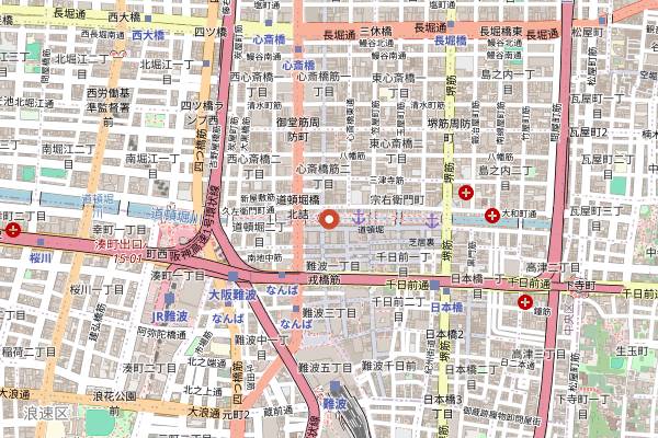 Map showing Ichiran Dotonbori South 24h in Osaka
