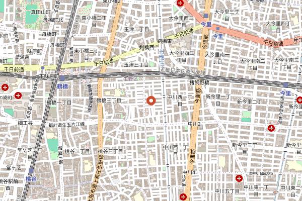 Map showing Tsuruhashi Koreatown Market in Osaka