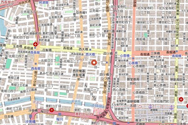 Map showing Ajikitcho Horieten in Osaka