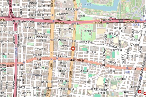 Map showing Nagahori in Osaka