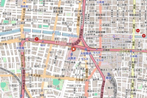 Map showing Zerohachi in Osaka
