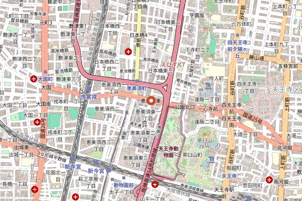 Map showing Daruma Kushikatsu Standing Counter Shinsekai in Osaka