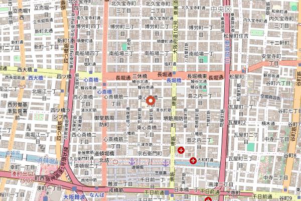 Map showing NOAM Wine Bar in Osaka