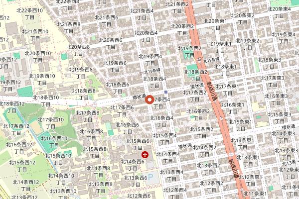 Map showing Ishida Coffee in Sapporo