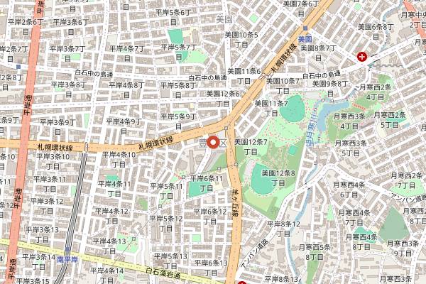 Map showing Menya Saimi in Sapporo