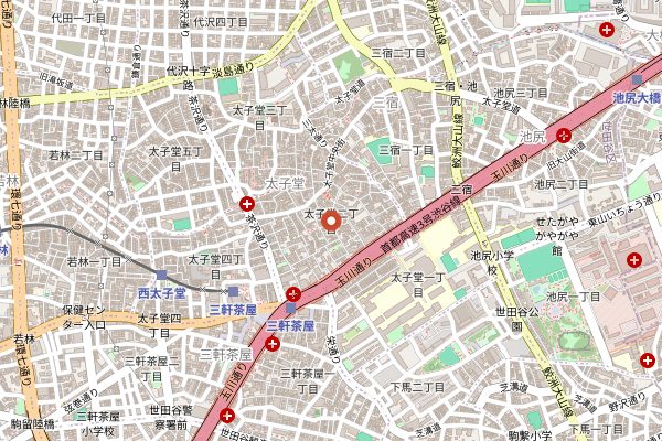 Map showing Truffle BAKERY Sangenjaya in Tokyo