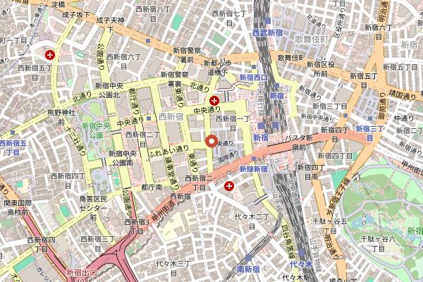 Map showing Bar BenFiddich in Tokyo