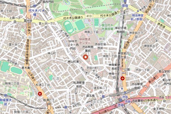 Map showing Spring Valley Brewery Tokyo in Tokyo