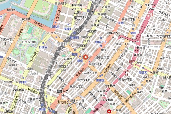 Map showing Centre The Bakery brunch counter in Tokyo