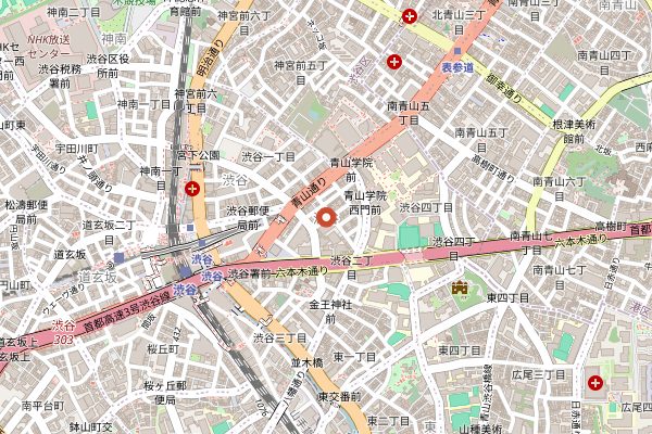 Map showing CoCo Ichibanya Shibuya Namikibashi in Tokyo