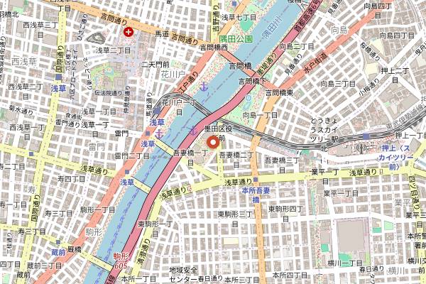 Map showing Little Cloud Coffee Roastery in Tokyo