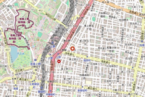 Map showing Chagohan Tokyo Shojin Cuisine in Tokyo