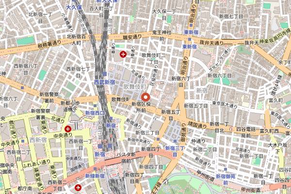 Map showing Kagurazaka Ishikawa in Tokyo