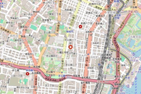 Map showing Sushi Saito in Tokyo
