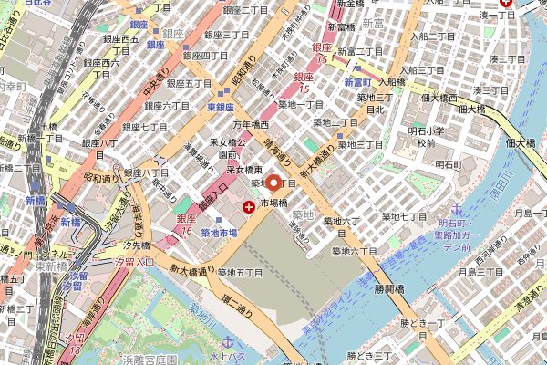 Map showing Tsukiji Cooking in Tokyo