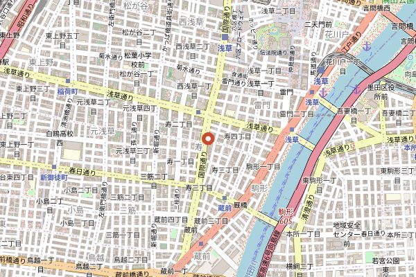 Map showing Pelican Bakery in Tokyo