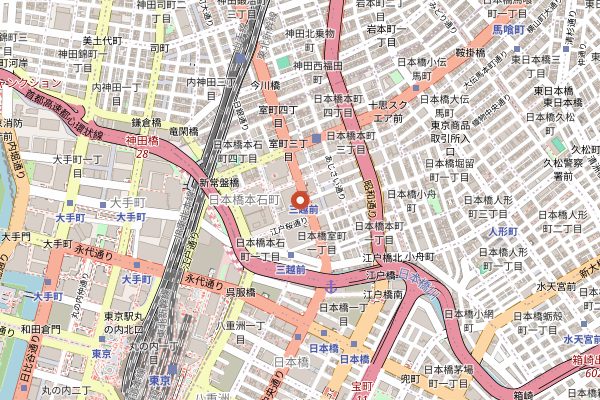 Map showing Mitsukoshi Nihombashi Depachika in Tokyo
