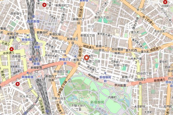 Map showing AiSOTOPE Lounge in Tokyo