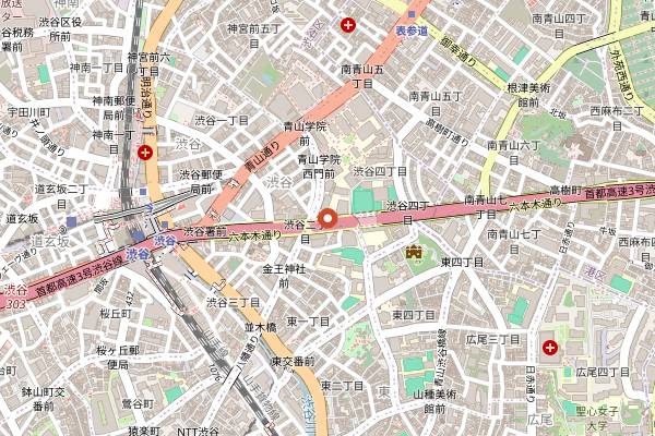 Map showing Aoyama Hachi in Tokyo