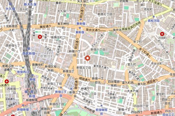 Map showing Dragon Men in Tokyo