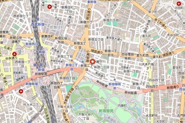 Map showing Bar Gold Finger in Tokyo