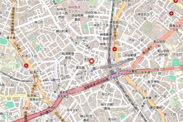 Map showing Meikyoku Kissa Lion in Tokyo