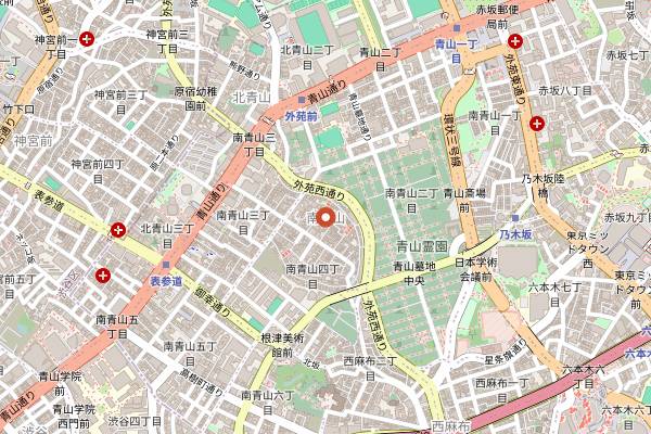 Map showing Minami-Aoyama Mandala in Tokyo