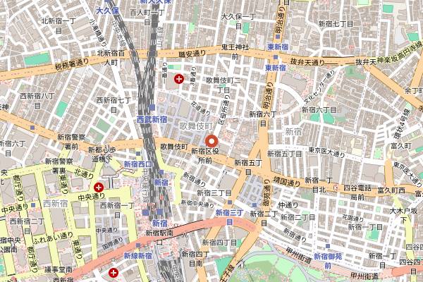 Map showing New York Bar in Tokyo