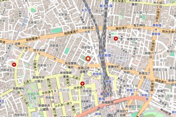 Map showing Omoide Yokocho yakitori alley in Tokyo