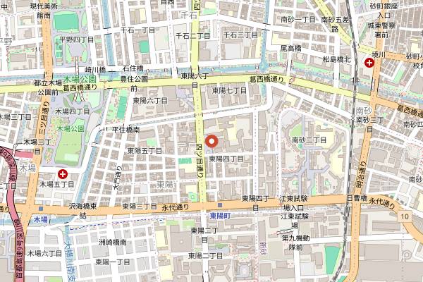 Map showing Toyosu Uogashi Yokocho in Tokyo