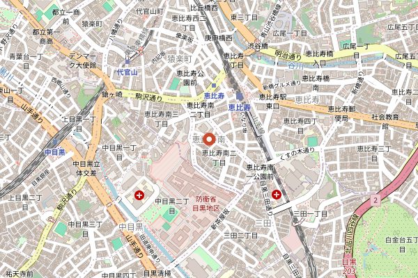 Map showing Senrogiwa in Tokyo