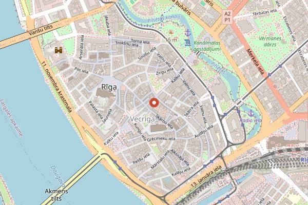 Map showing Black Magic Bar in Riga