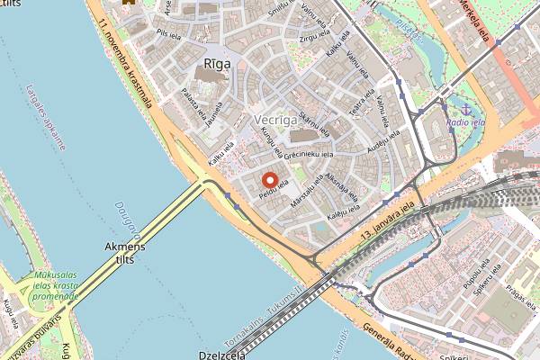 Map showing Folkklubs ALA Pagrabs in Riga
