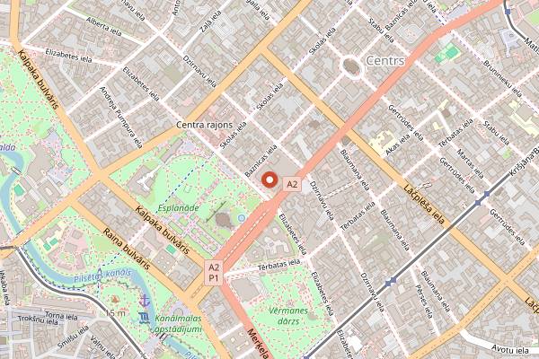 Map showing Skyline Bar in Riga