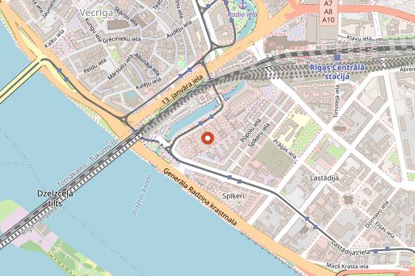 Map showing Labietis Central Market Tap Room in Riga