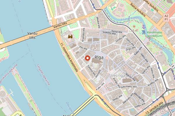 Map showing B Bārs Restorāns in Riga