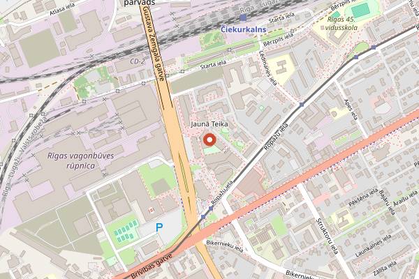 Map showing Rocket Bean Cafe Jaunā Teika in Riga