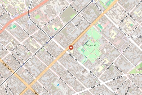 Map showing Saldā Terapija in Riga