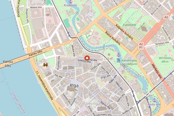 Map showing 3 Pavāru Restorāns in Riga