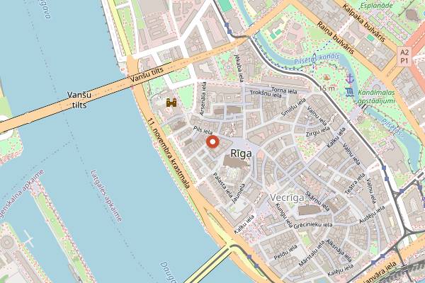 Map showing Le Dome in Riga