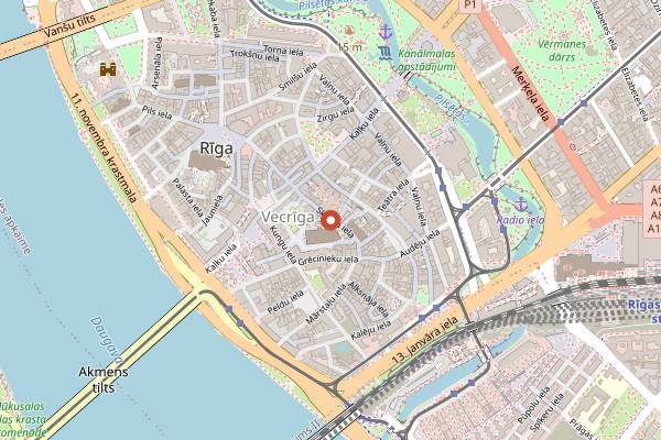 Map showing Secret Food Tours in Riga