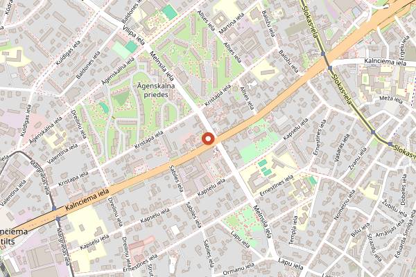 Map showing Kalnciema Quarter Market in Riga