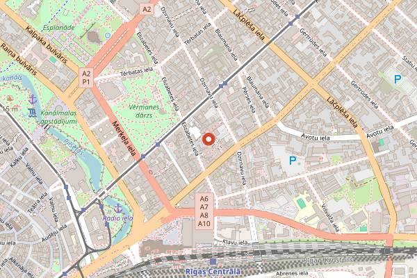 Map showing Berga Bazārs in Riga
